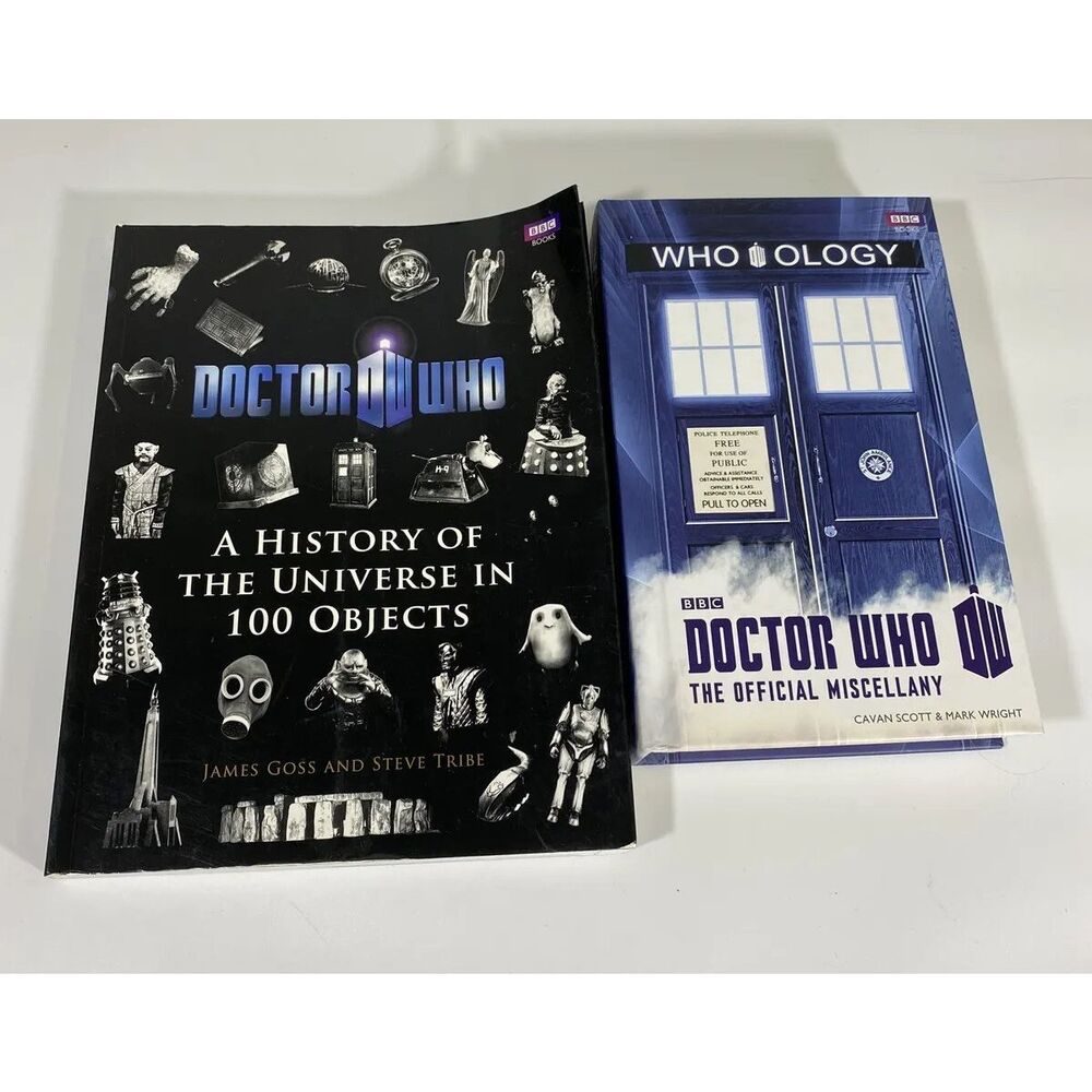 BBC Dr Who Books Lot of 2 History of objects  Miscellany Goss Tribe Scott Wright